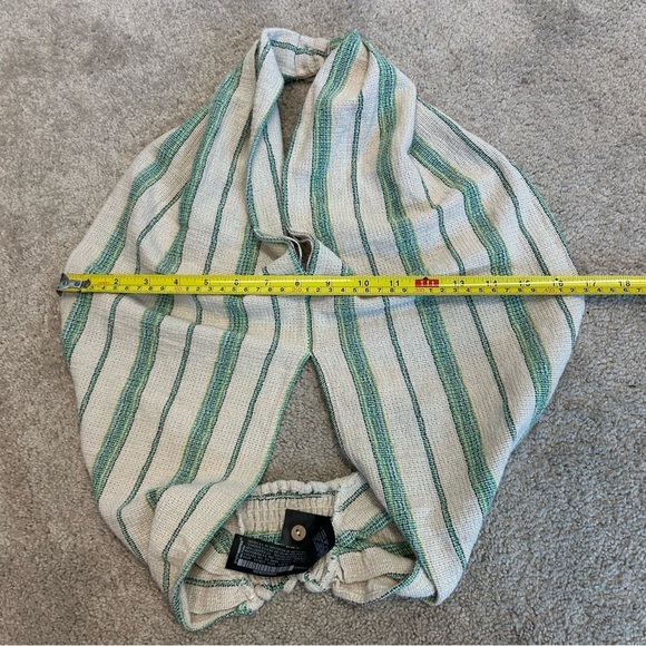 Zara green beige striped cotton halter top boho bohemian crop top NWOT - Picture 5 of 7
